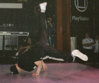 Junk doing windmills at the UK B-Boy Championships 1997